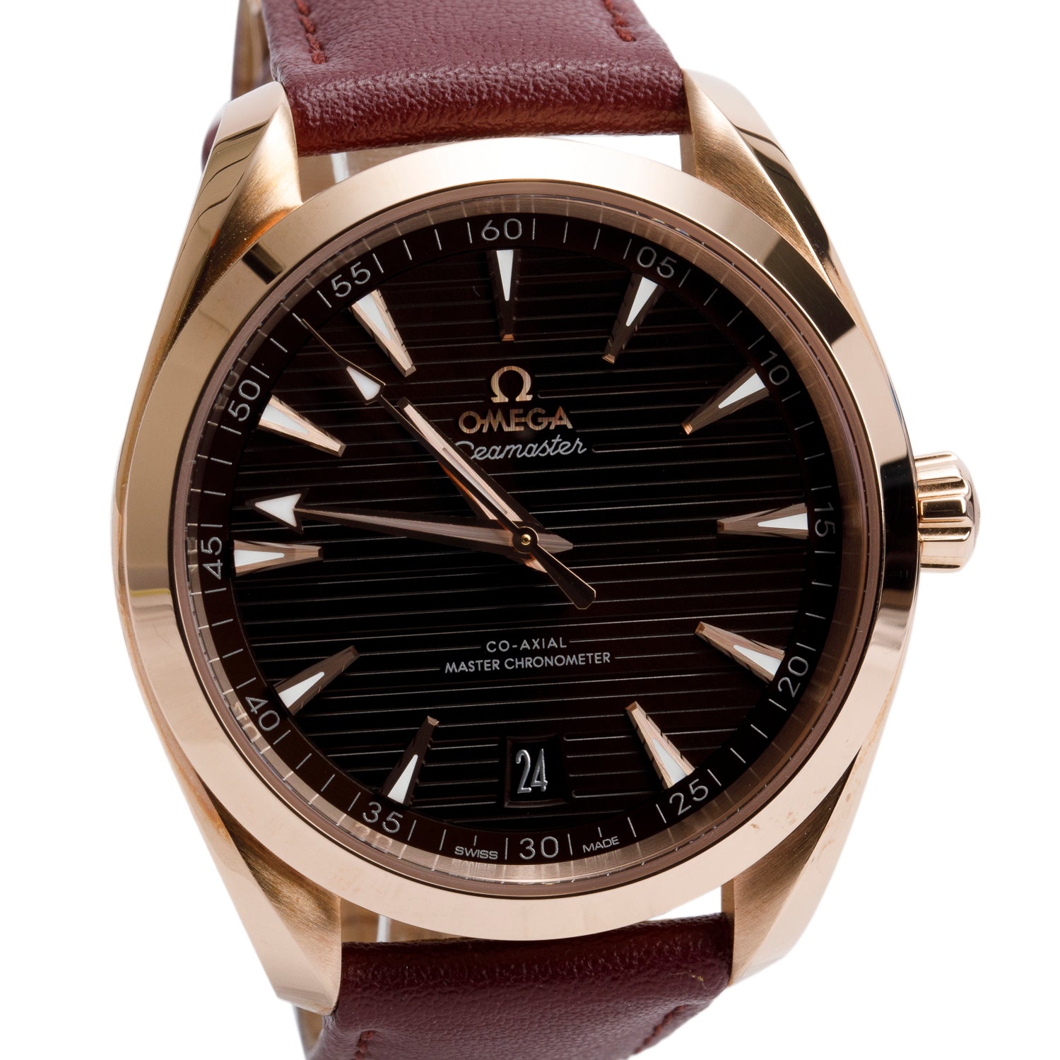 Omega 2024 18k Rose Gold Seamaster Aqua Terra 150M Co-Axial Master Chronometer 41 MM Automatic Watch Brown Dial w/ Box & Papers