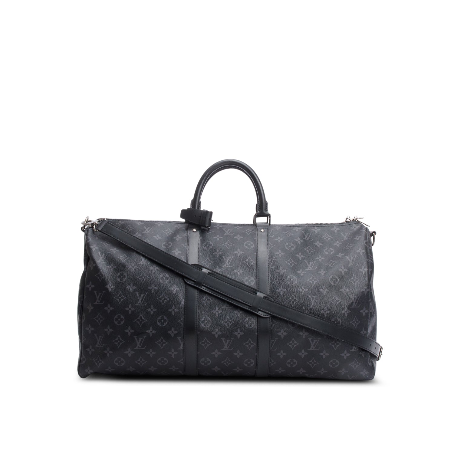 Louis Vuitton 2022 Monogram Eclipse Keepall Bandouliere 55 w/ Strap & Receipt