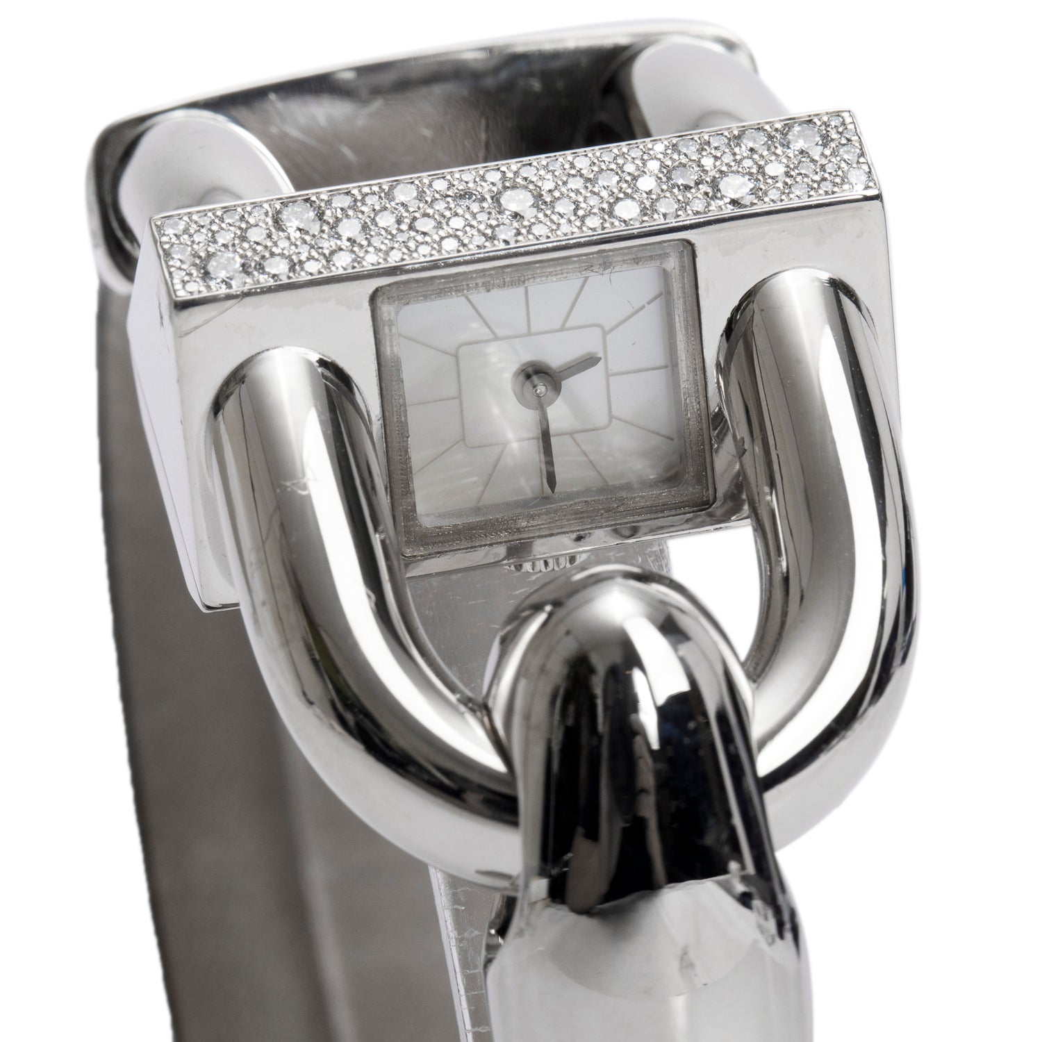 Van Cleef & Arpels 18k White Gold Diamond Cadenas Watch Mother of Pearl Dial w/ Receipt & Certificate