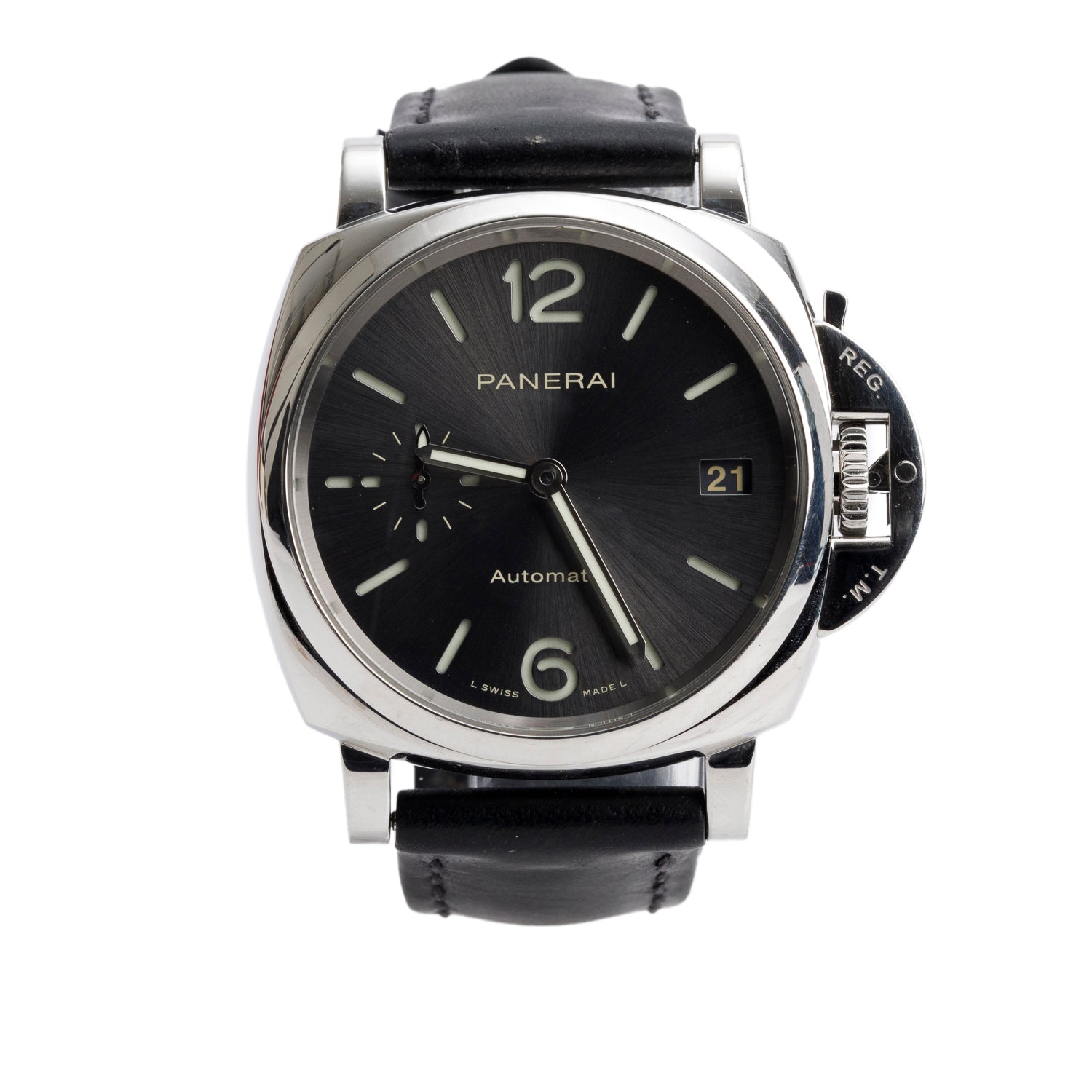 Panerai Stainless Steel Luminor Due 38 MM Automatic Watch Grey Dial PAM00755 w/ Box & Papers