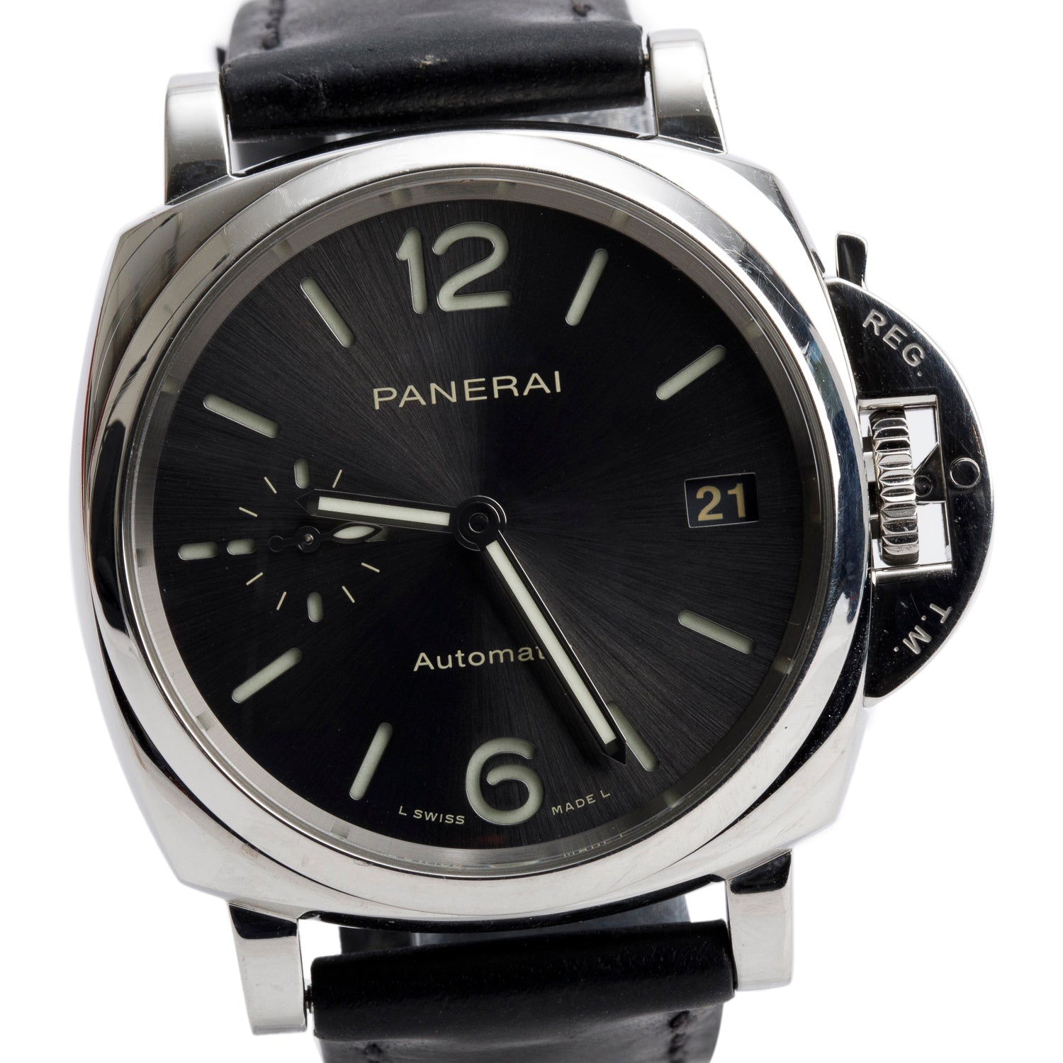 Panerai Stainless Steel Luminor Due 38 MM Automatic Watch Grey Dial PAM00755 w/ Box & Papers