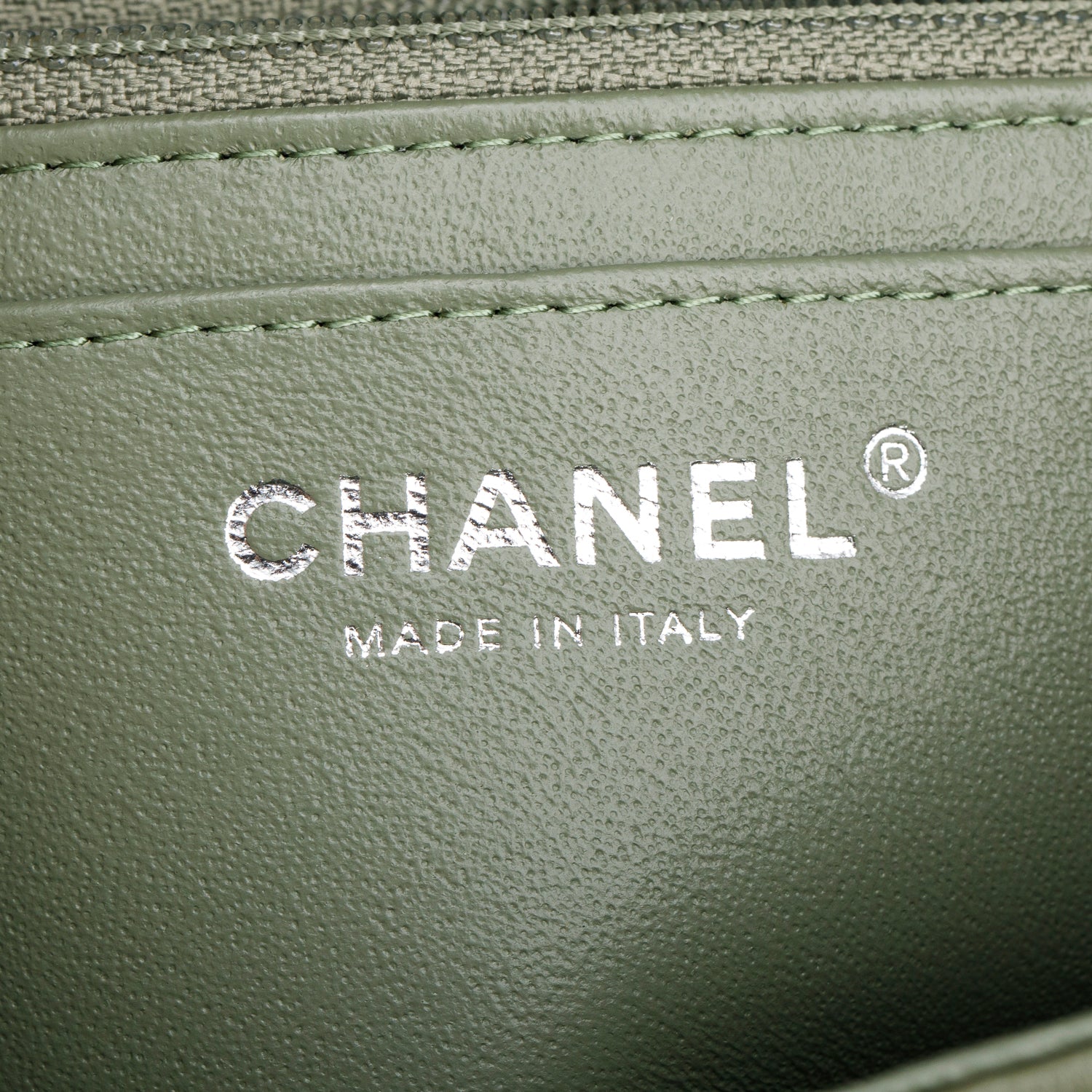 Chanel Oliver Green Quilted Lambskin Classic Mini Rectangular Flap Bag w/ Box