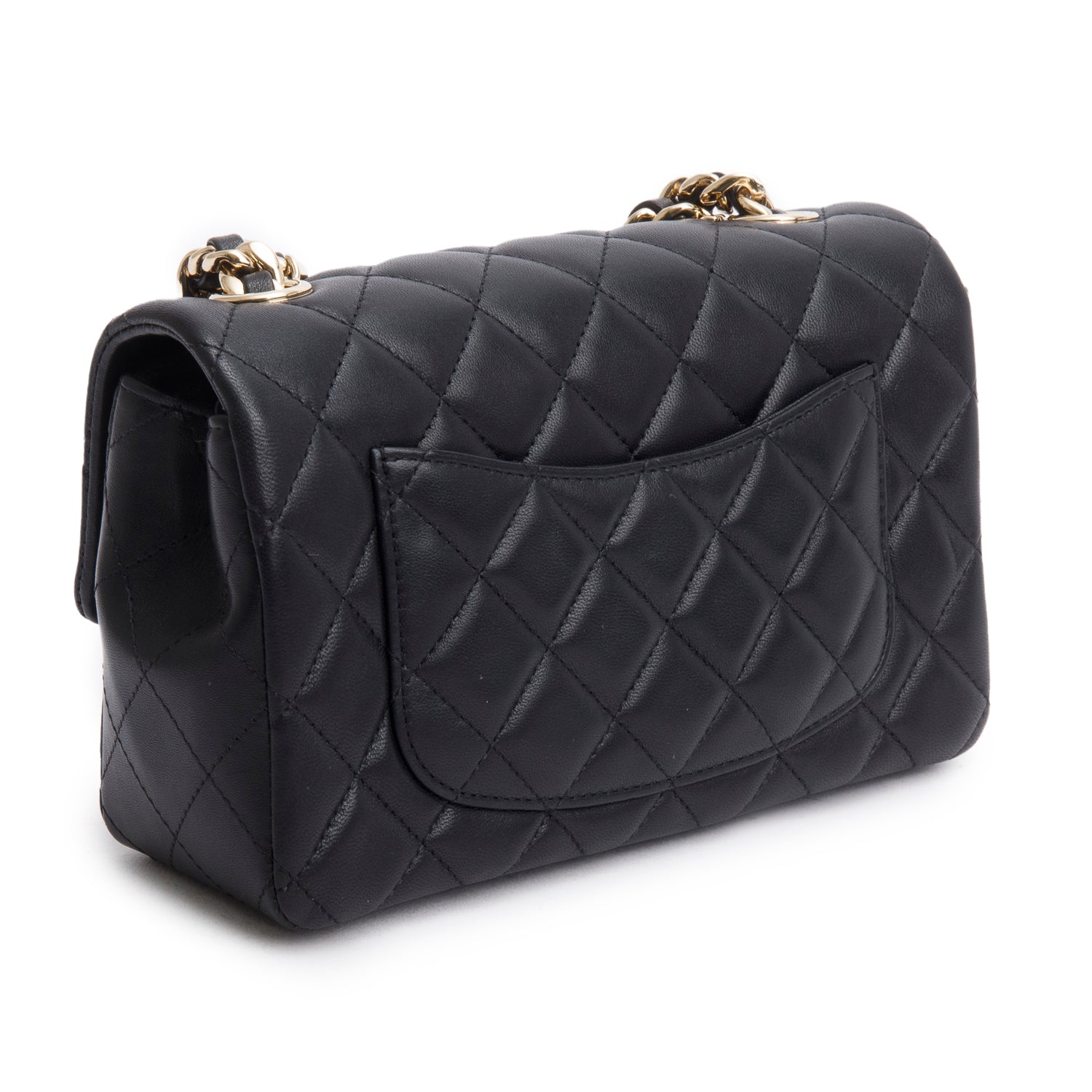 Chanel 2020 Black Lambskin Mini Coco Charms Rectangular Flap w/ Box & Authenticity Card