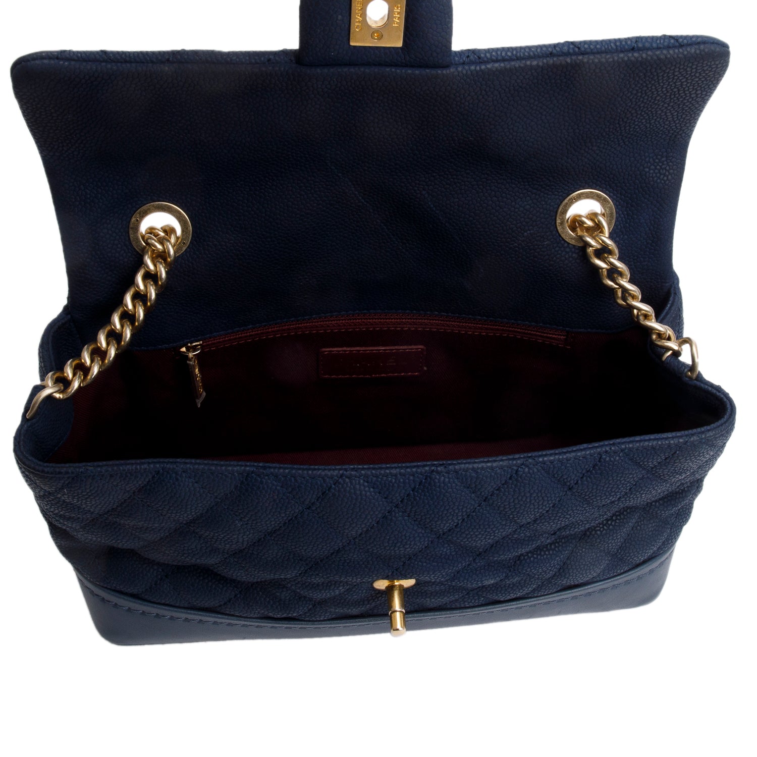 Chanel Navy Caviar Quilted Medium Globe Trotter Flap Bag