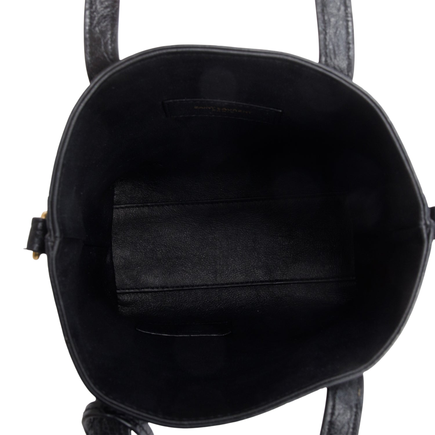 Saint Laurent 2025 Black Croc Embossed Calfskin Mini Toy Shopper Tote w/ Strap