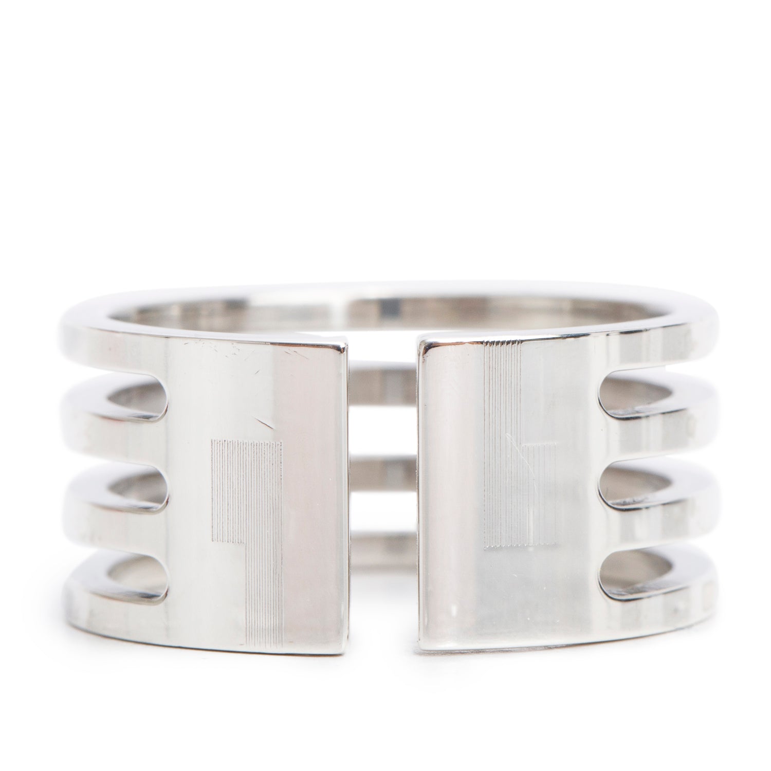 Gucci Vintage Sterling Silver Four-Row Ring, Size 10