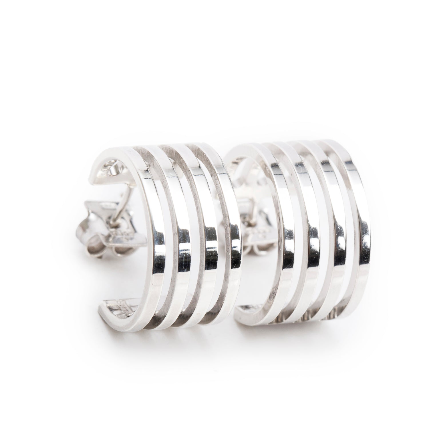 Gucci Sterling Silver Four Row Hoop Earrings