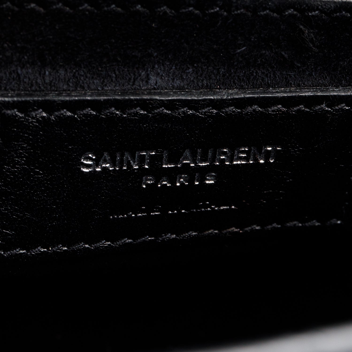 Saint Laurent Black Croc Embossed Calfskin Medium Sunset Bag