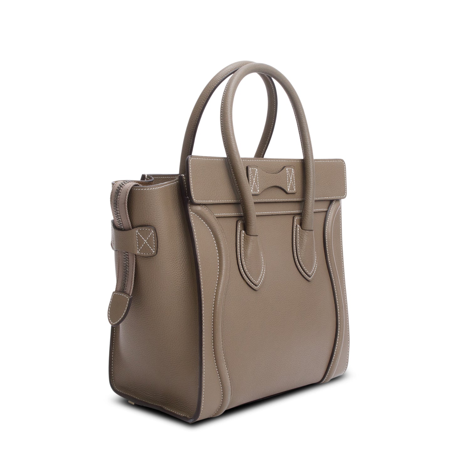 Celine Taupe Calfskin Micro Luggage Tote