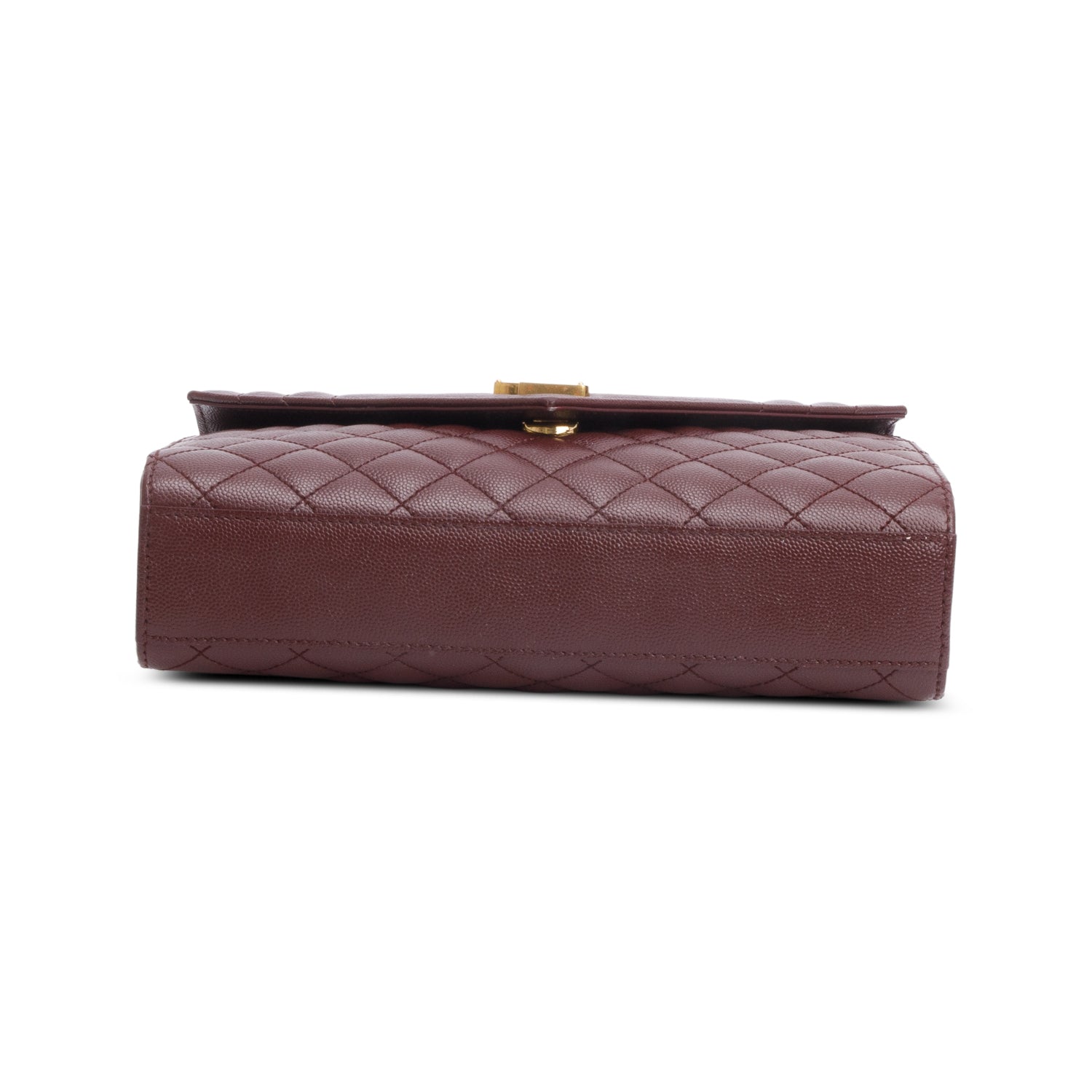 Saint Laurent 2024 Burgundy Grain de Poudre Medium Envelope Shoulder Bag