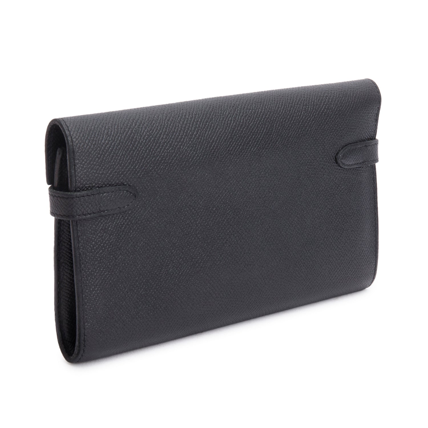 Hermes Noir Epsom Leather Classic Kelly Longue Wallet w/ Box