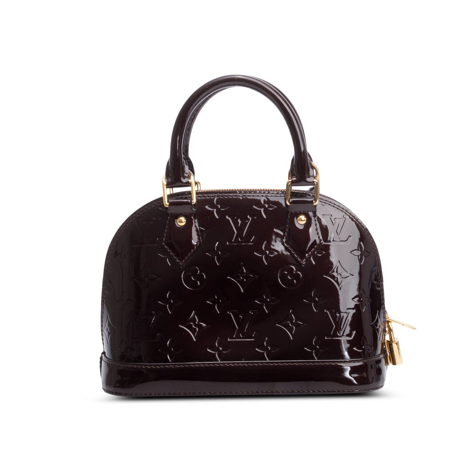 Louis Vuitton Amarante Monogram Vernis Leather Alma BB w/ Box & Strap