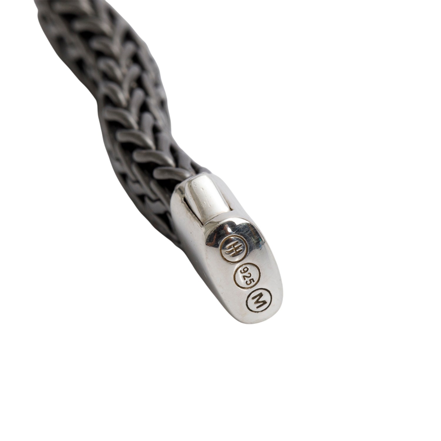 John Hardy Rhodium Plated Sterling Silver Black Sapphire 11 MM Classic Chain Bracelet