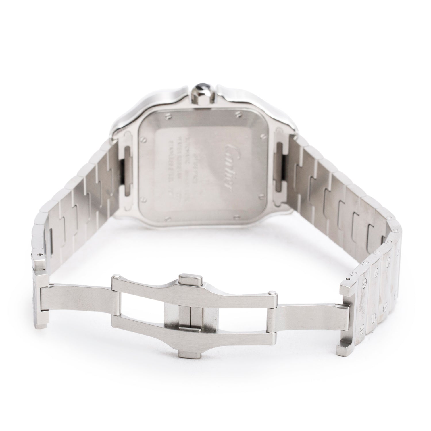 Cartier 2023 Stainless Steel & ADLC Santos de Cartier Automatic Watch, Large Model 4072 w/ Box, Papers & Extra Straps