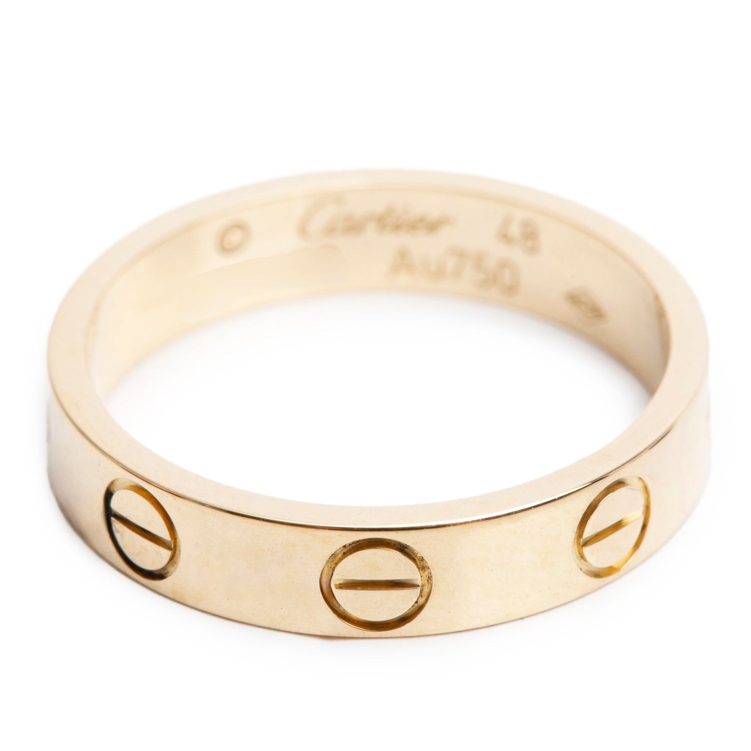 Cartier 18k Yellow Gold 3.6 MM Love Wedding Band Ring, Size 48 4.5 w/ Box, Receipt & Certificate