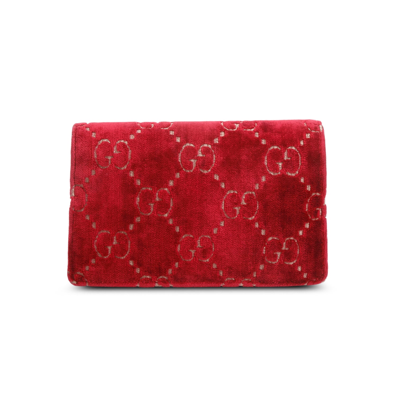 Gucci Red GG Embossed Velvet Dionysus Super Mini Bag