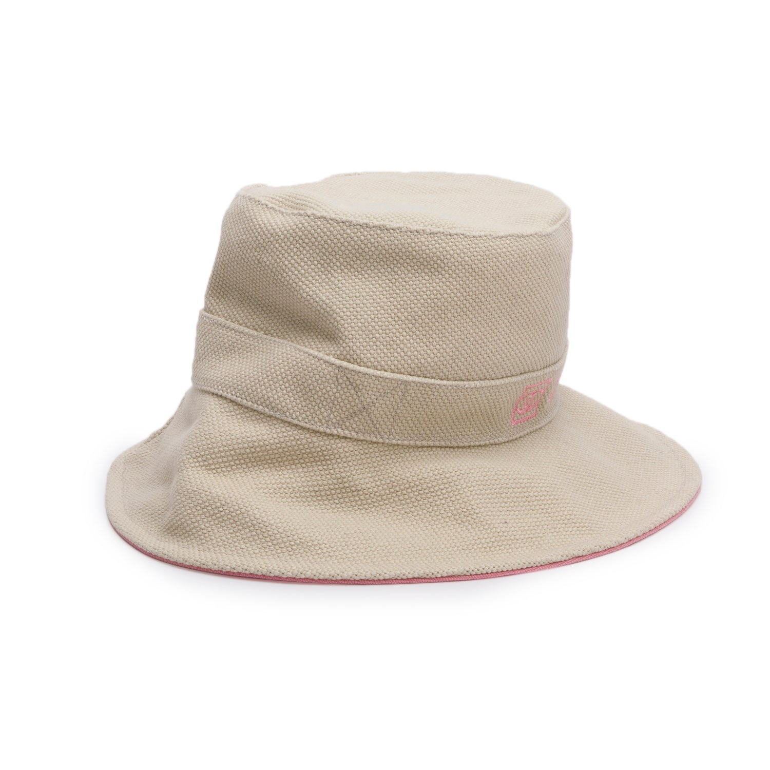Chanel Neutral Cotton Sport Embroidered Logo Bucket Hat