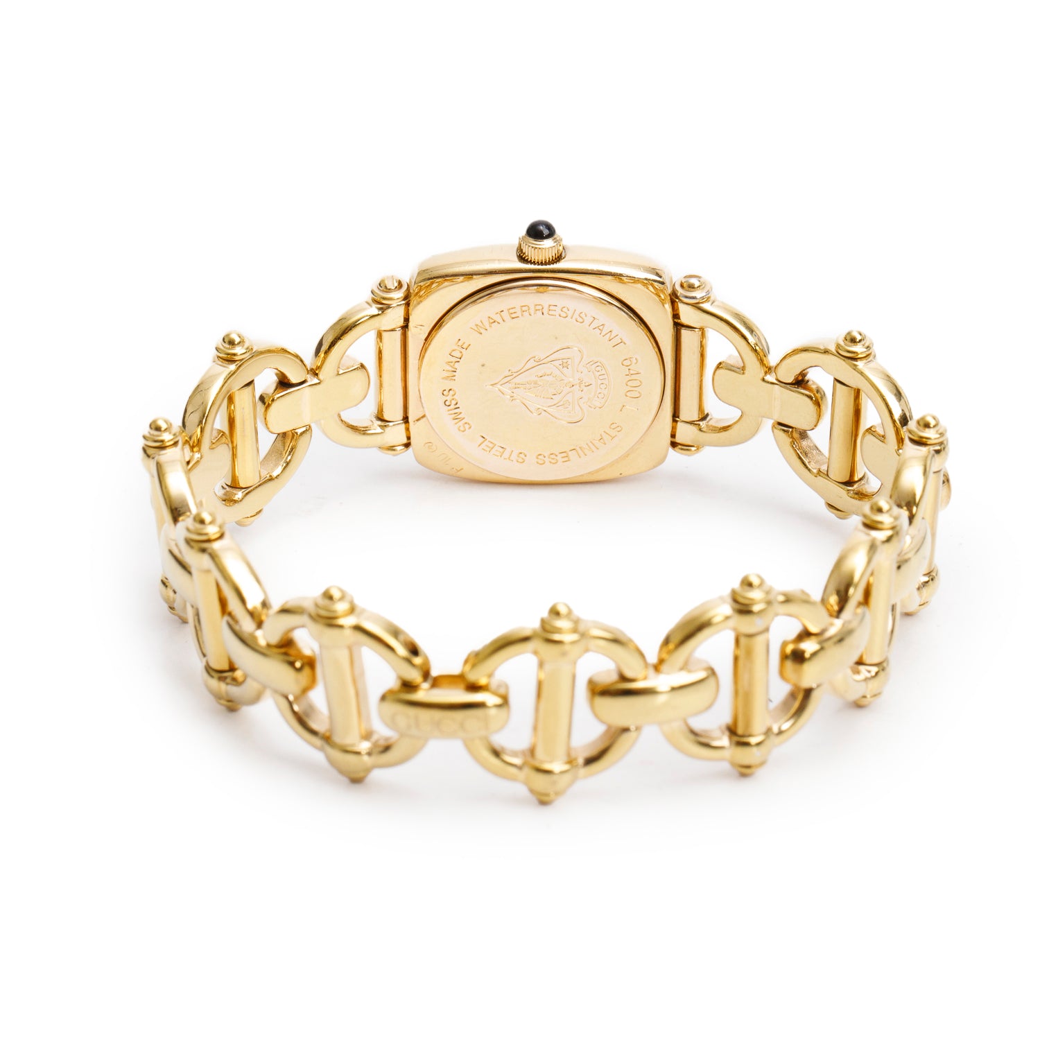 Gucci Gold-Plated Stainless Steel 6400 Series 22 MM Quartz Watch Mother of Pearl Dial