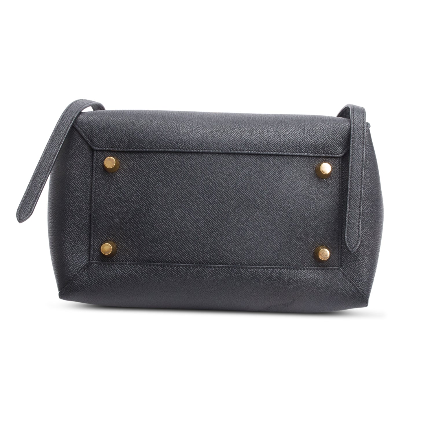 Celine Black Grained Leather Mini Belt Bag w/ Strap