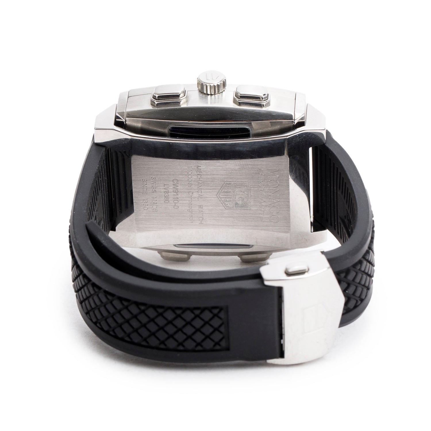 Tag Heuer Stainless Steel Monaco 69 Analog/Digital Flip 40.4 MM Manual Watch Black Dial CW9110-0 w/ Box & Papers