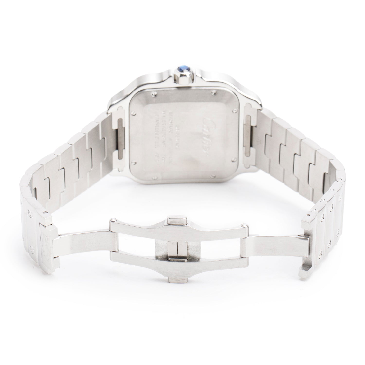 Cartier Stainless Steel Santos de Cartier Automatic Watch, Large Model Silver Dial 4072 w/ Box