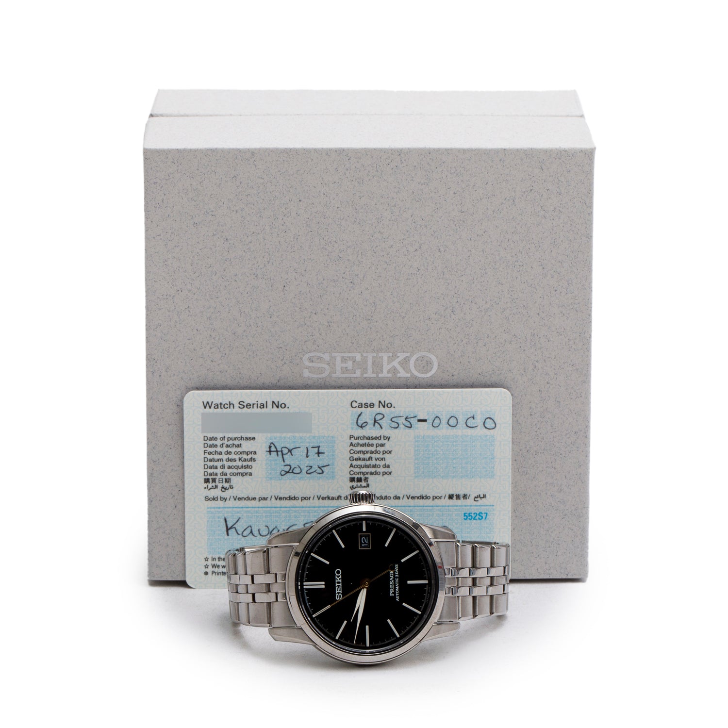 Seiko 2025 Stainless Steel Presage 40 MM Automatic Watch Black Dial w/ Box & Papers