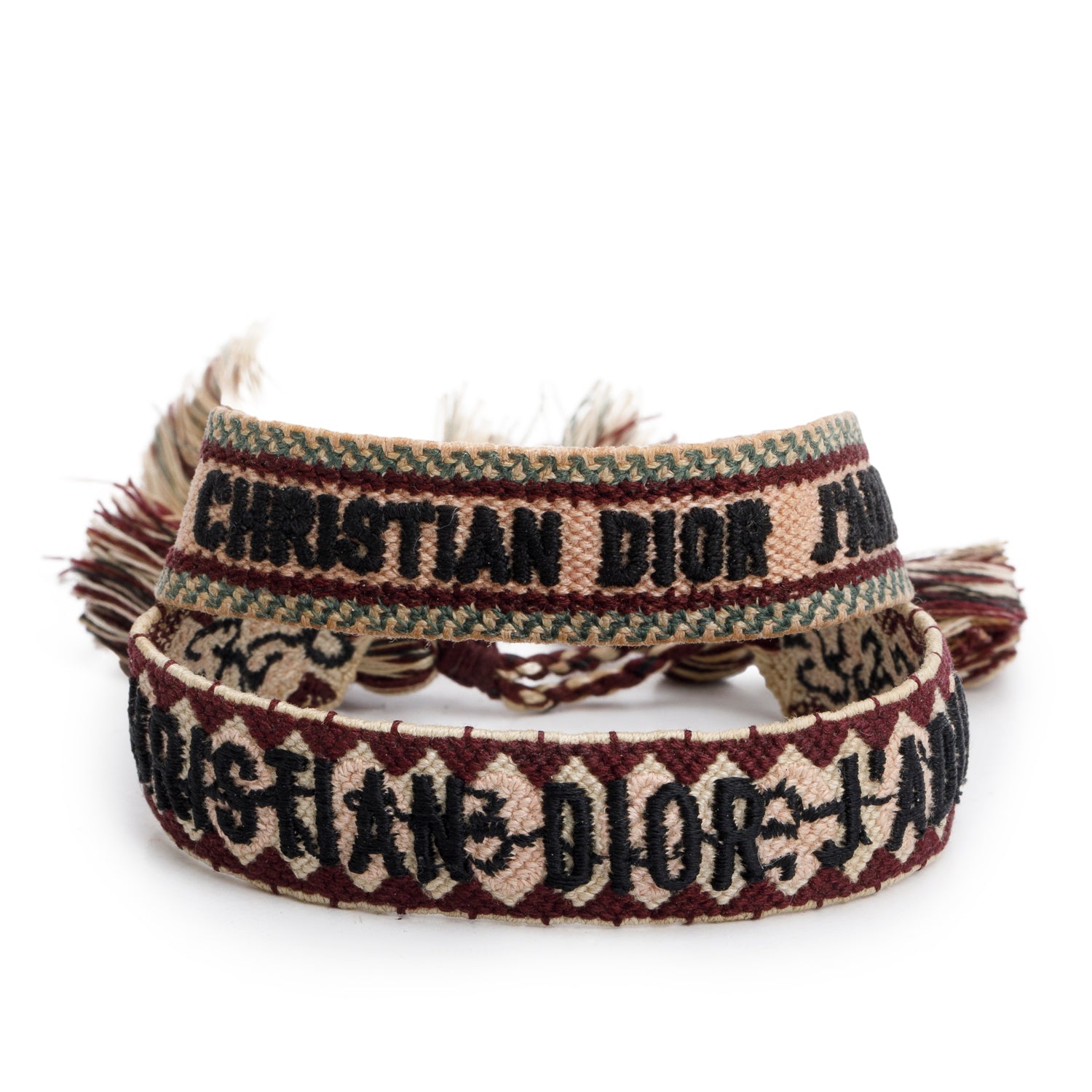 Christian Dior Woven Cotton Oblique J'Adior Friendship Bracelet Set