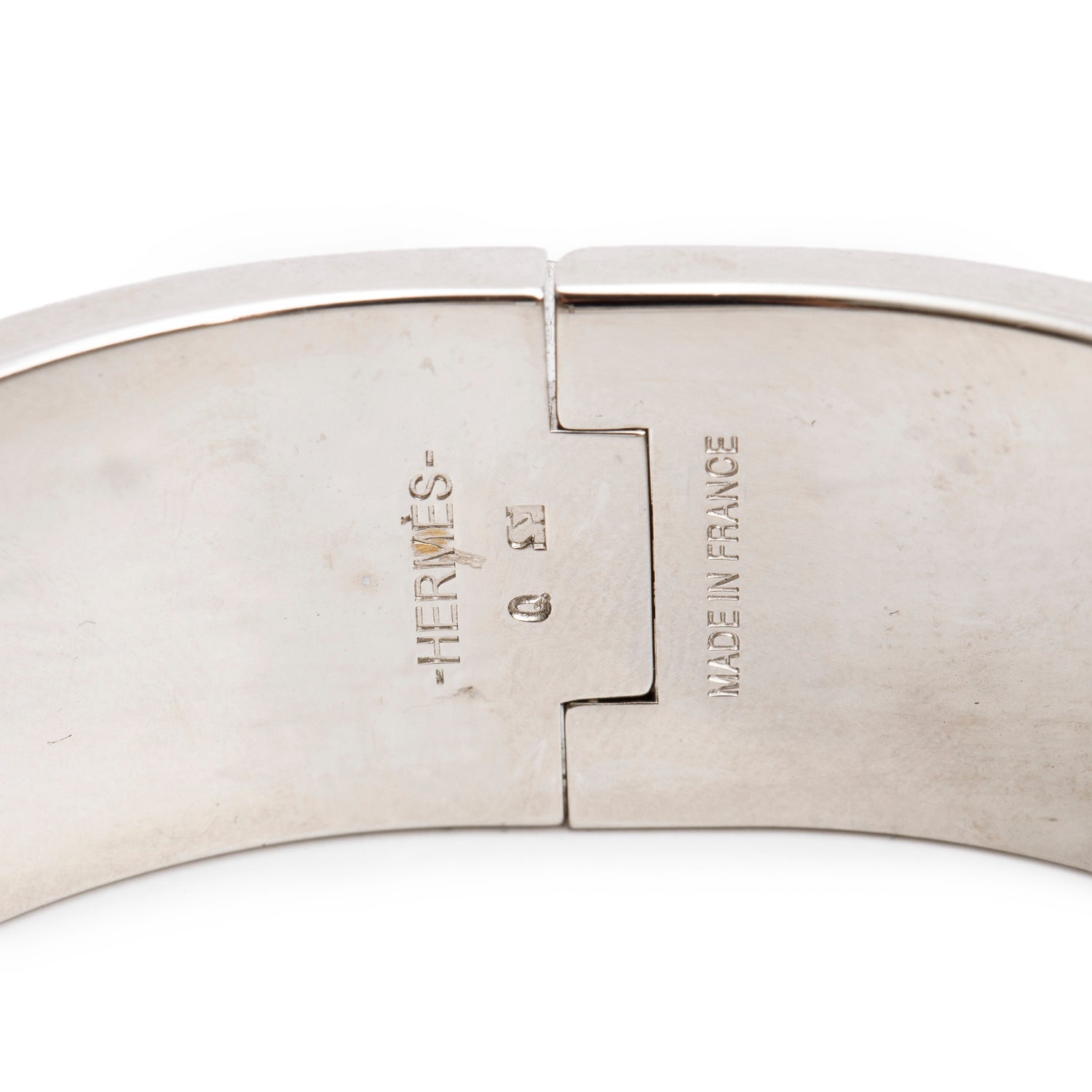 Hermes Palladium-Plated Orange Enamel Clic Clac H Bracelet