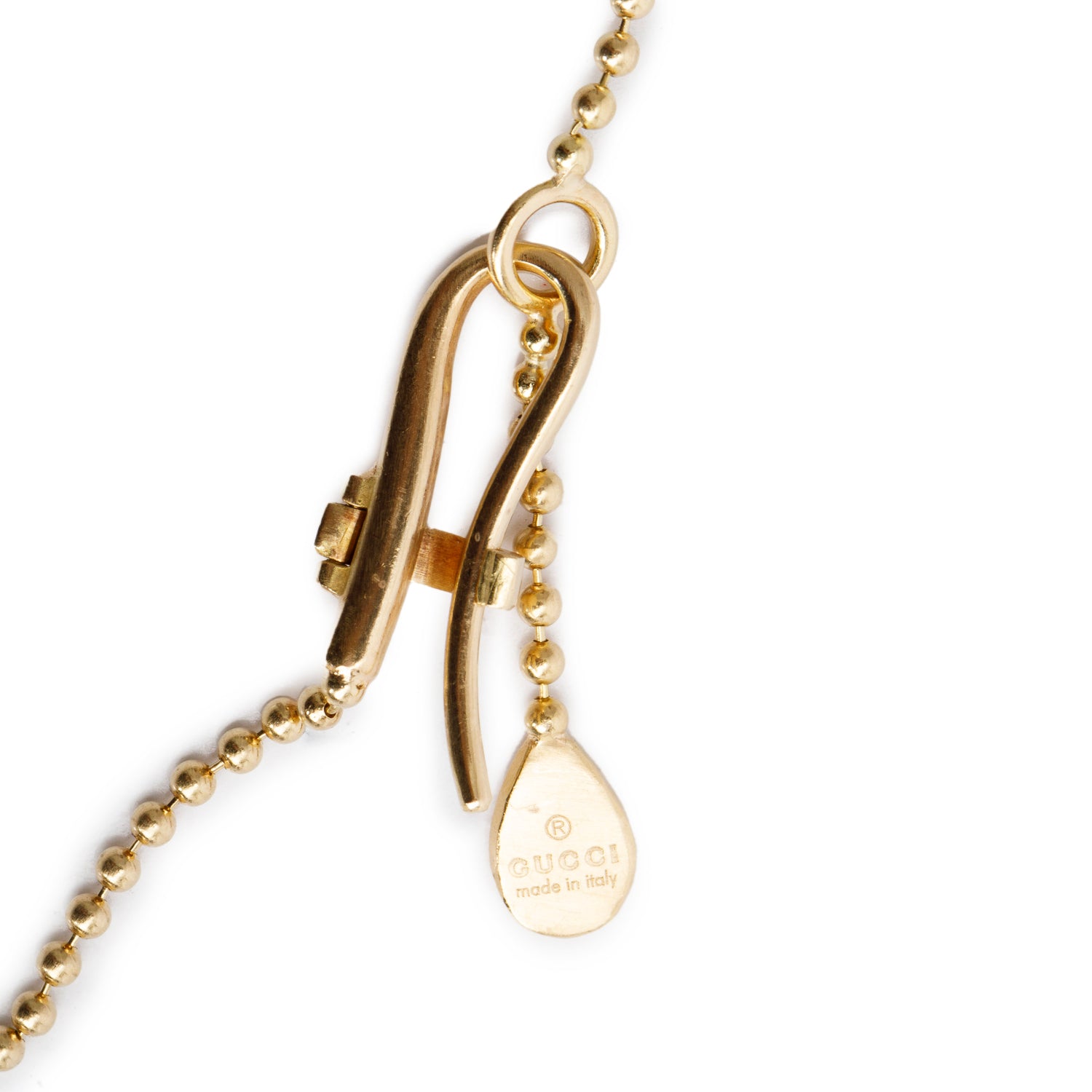 Gucci Vintage 18k Yellow Gold Rock Crystal Chandelier Drop Necklace