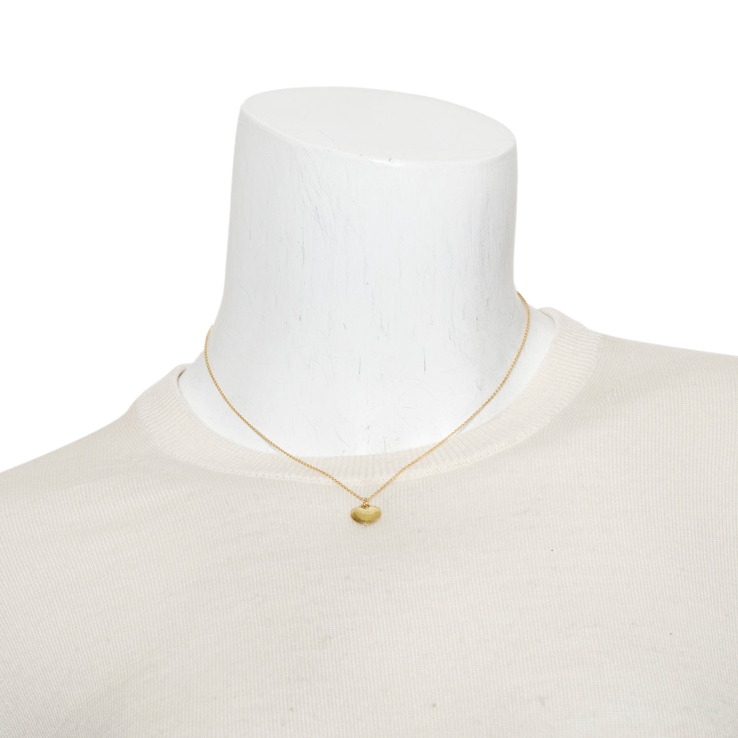 Tiffany & Co. Paloma Picasso 18k Yellow Gold Hammered Heart Pendant Necklace w/ Box & Receipt