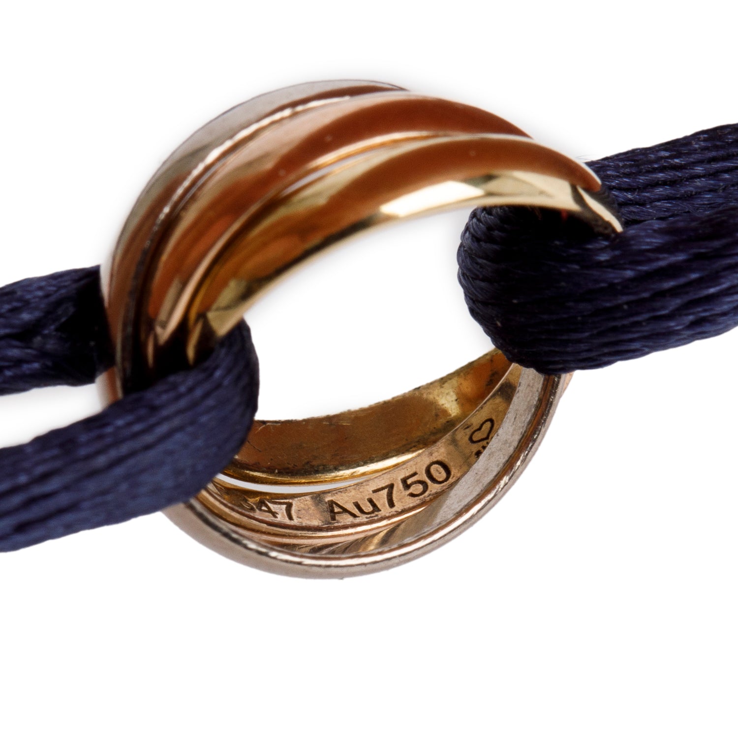 Cartier 2024 18k White, Yellow & Rose Gold Trinity Cord Bracelet w/ Box & Certificate