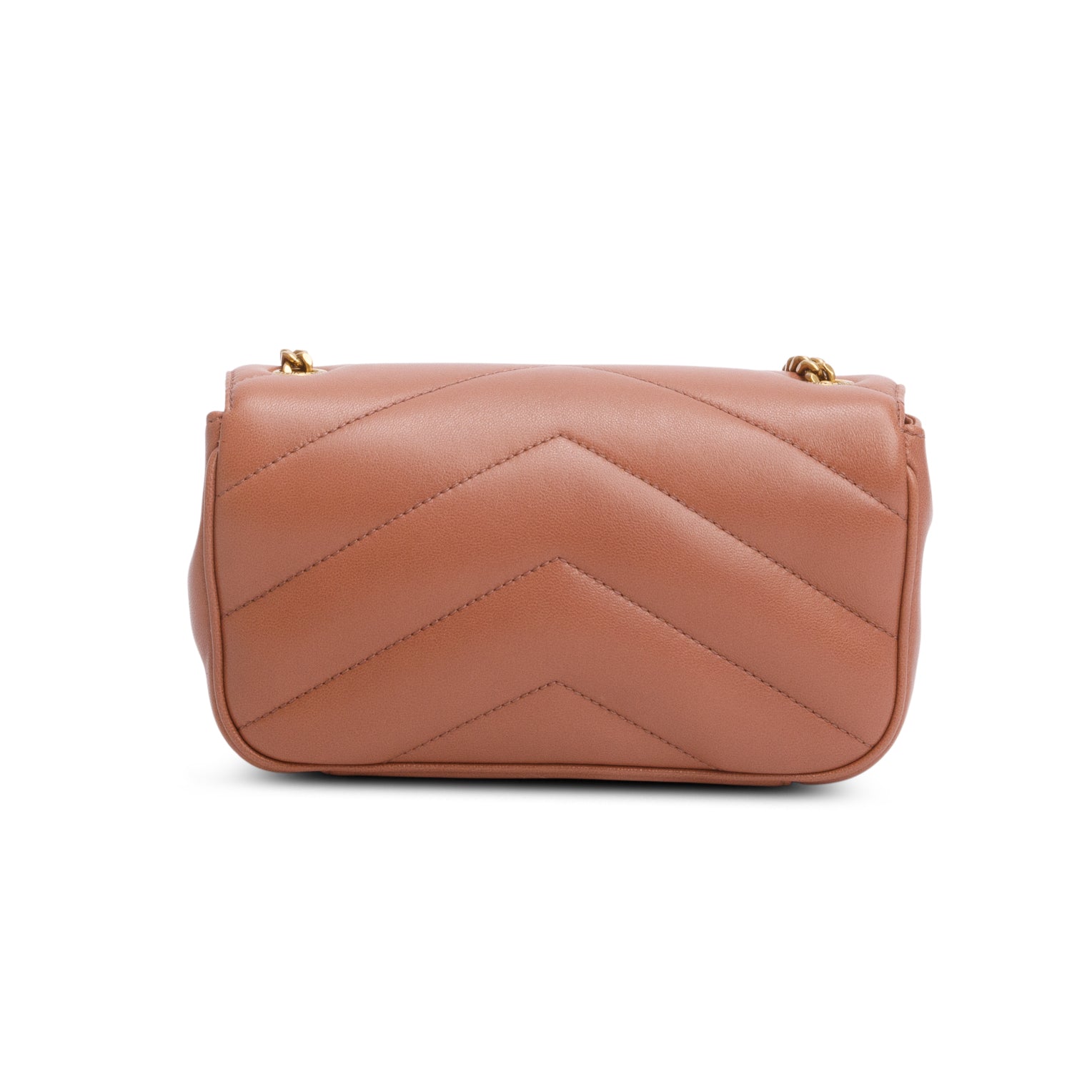 Saint Laurent 2025 Pink Lambskin Chevron Small LouLou Bag