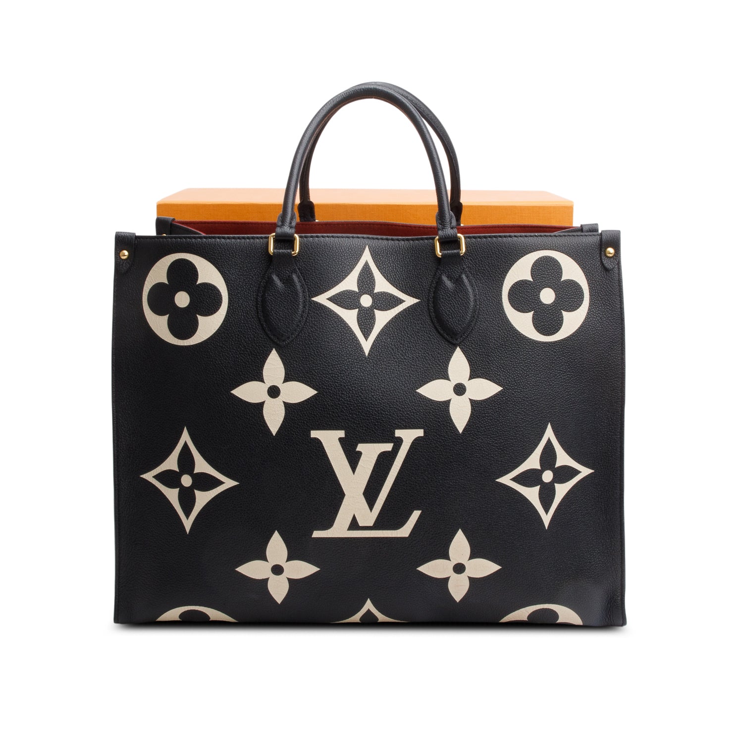 Louis Vuitton Bicolor Monogram Empreinte Leather OnTheGo MM w/ Box