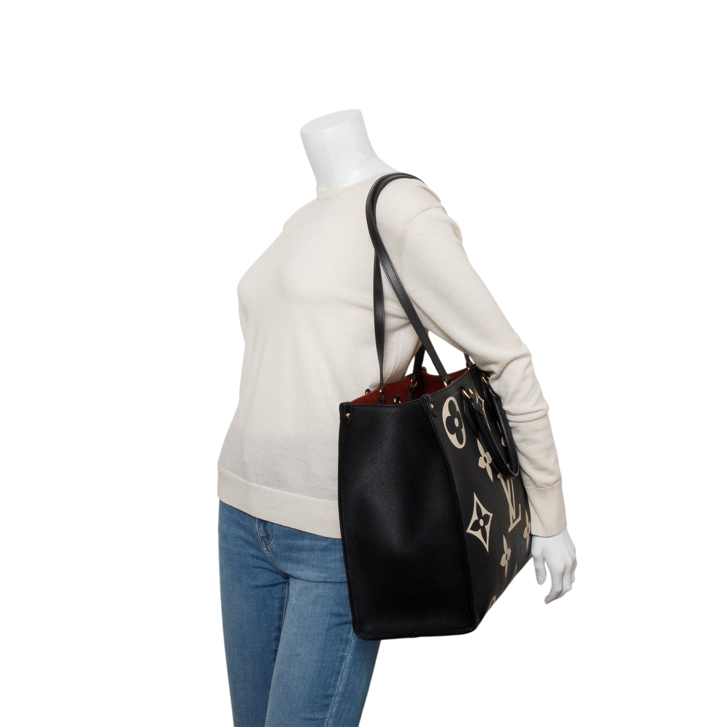 Louis Vuitton Bicolor Monogram Empreinte Leather OnTheGo MM w/ Box