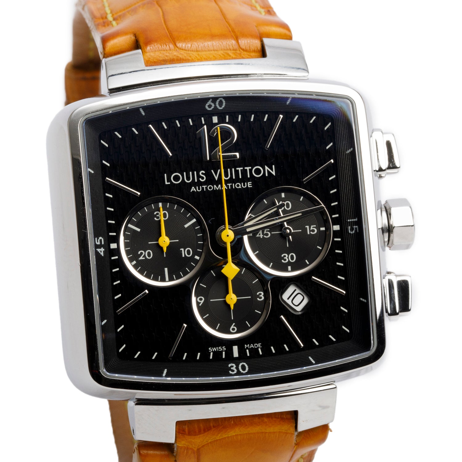 Louis Vuitton Stainless Steel Speedy 41 MM Chronograph Automatic Watch Black Dial Q212G w/ Box