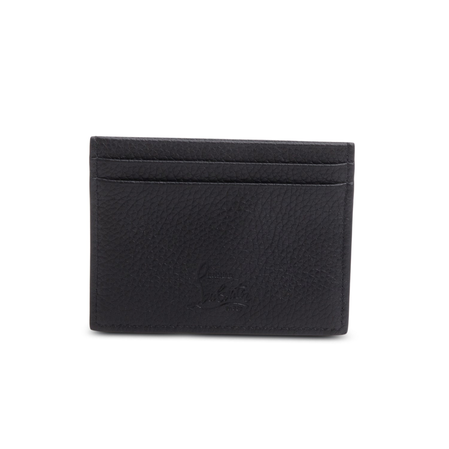 Christian Louboutin Black Calf Leather Spikes Kios Card Holder w/ Box