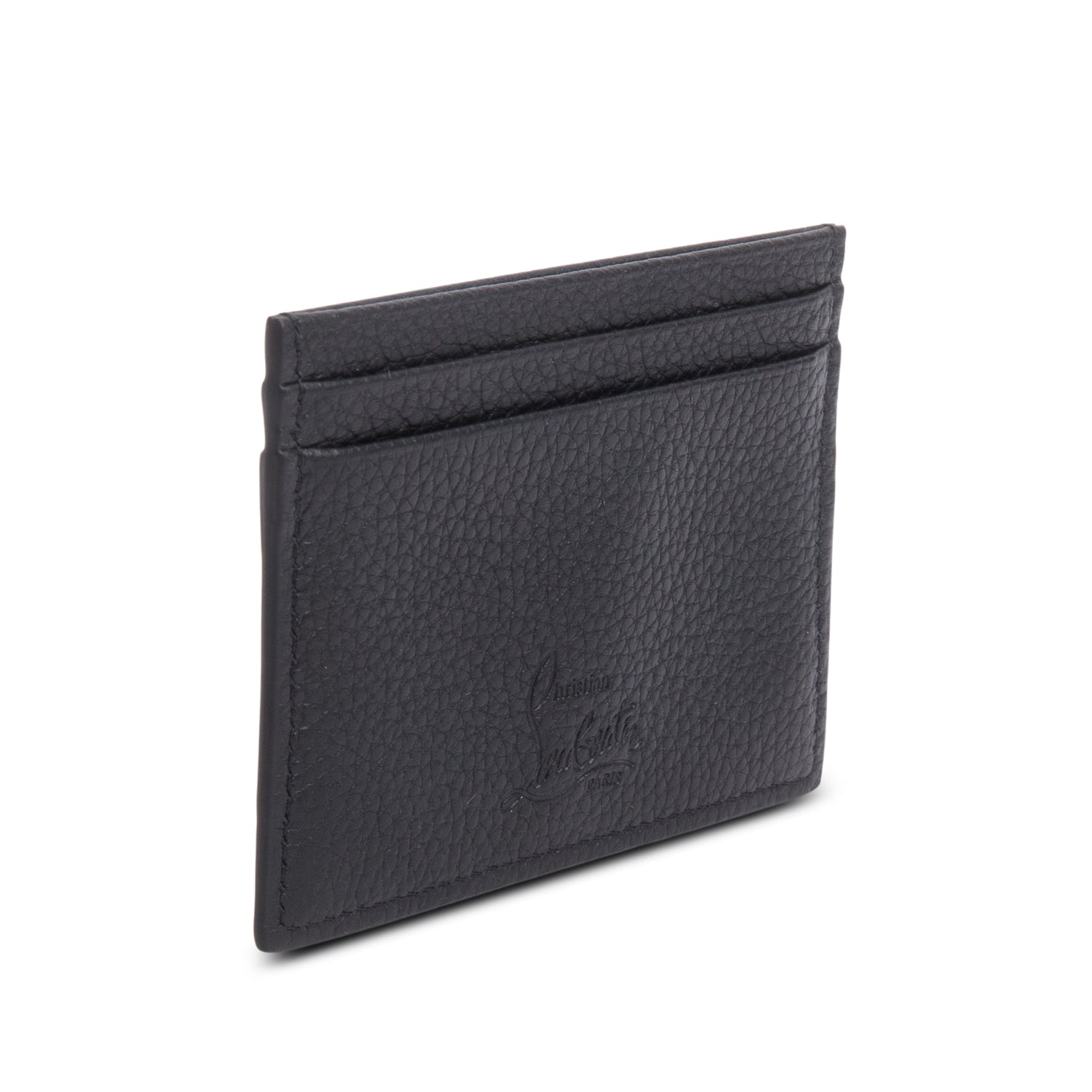 Christian Louboutin Black Calf Leather Spikes Kios Card Holder w/ Box