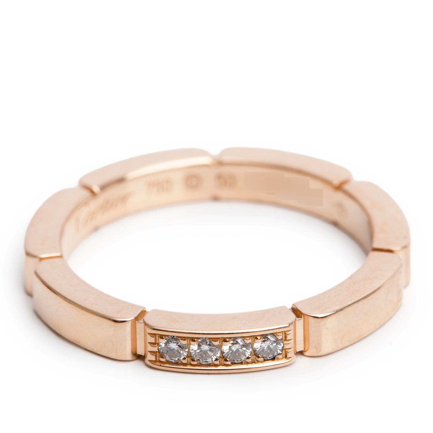 Cartier 18k Rose Gold Diamond Maillon Panthere 2.5 MM Wedding Band, Size 50 5.25 w/ Box, Receipt & Certificate