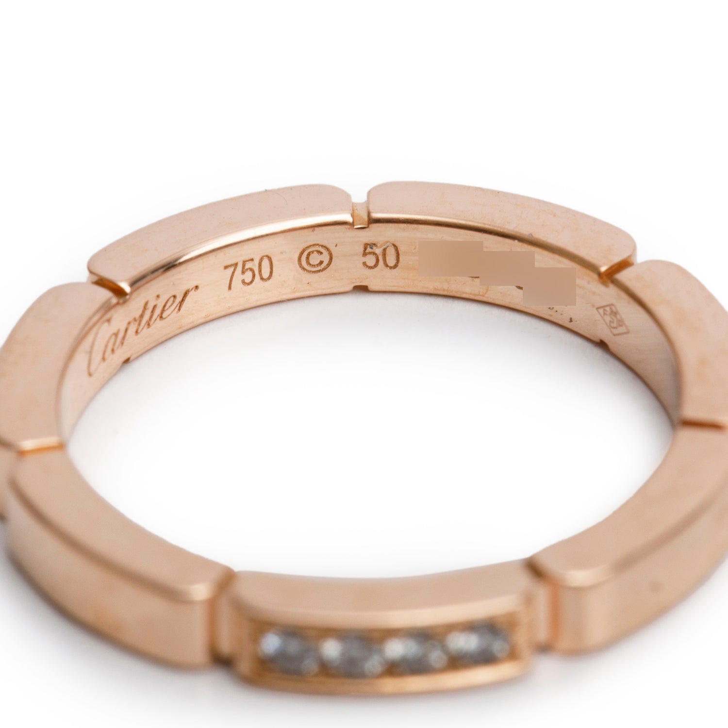 Cartier 18k Rose Gold Diamond Maillon Panthere 2.5 MM Wedding Band, Size 50 5.25 w/ Box, Receipt & Certificate