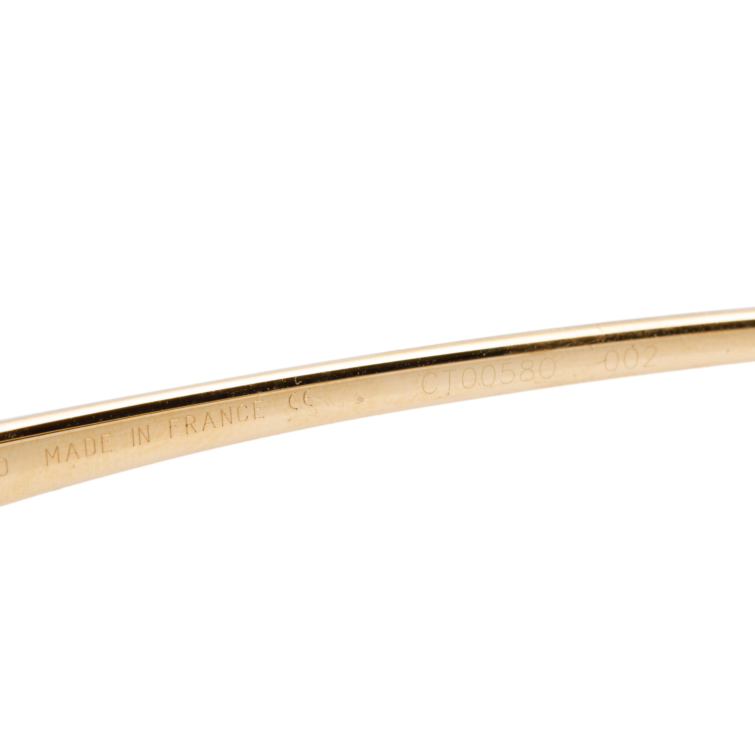 Cartier CT00580 Gold-Tone Metal Rimless Square Sunglasses w/ Box & Case