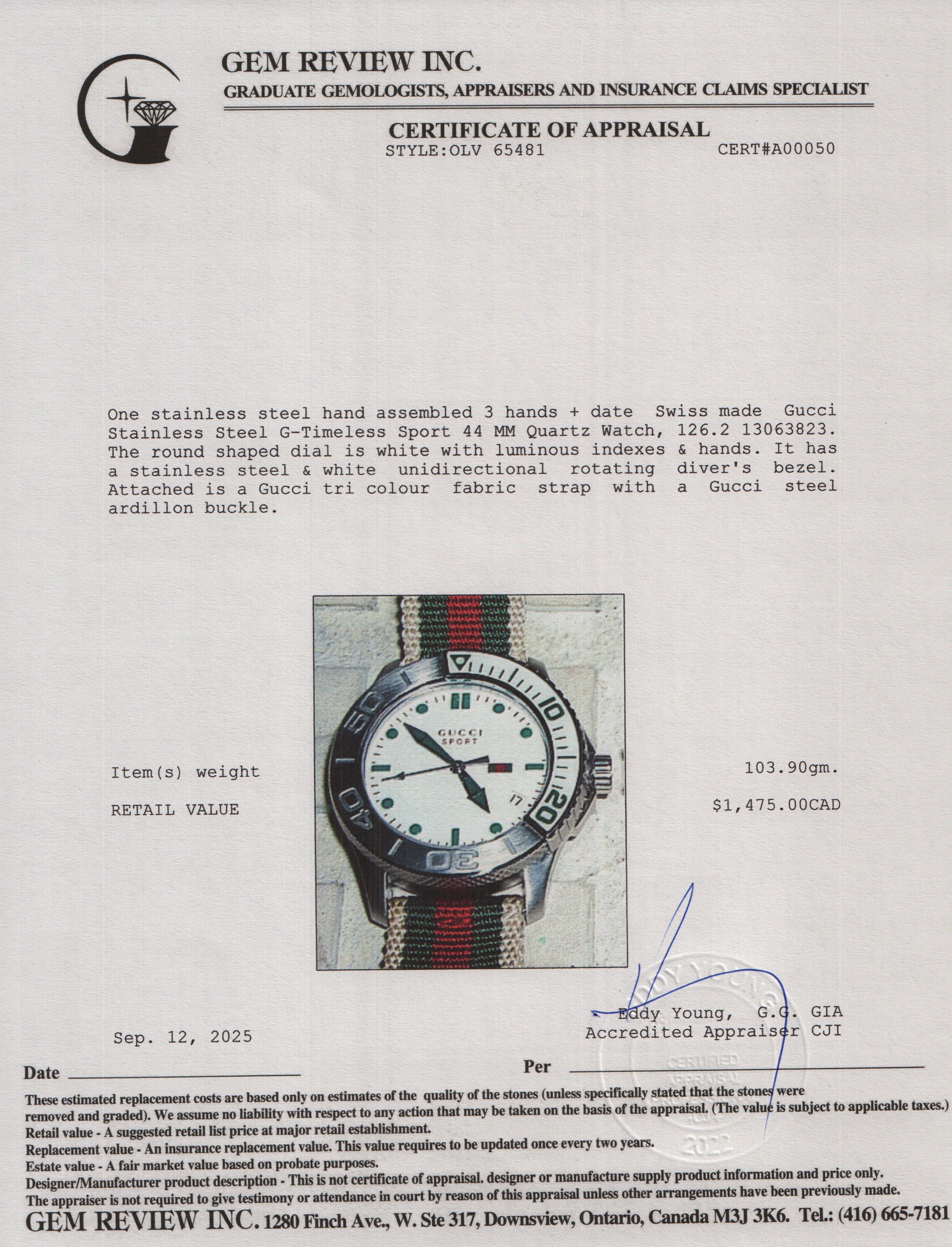 Gucci Stainless Steel G-Timeless Sport 44 MM Quartz Watch