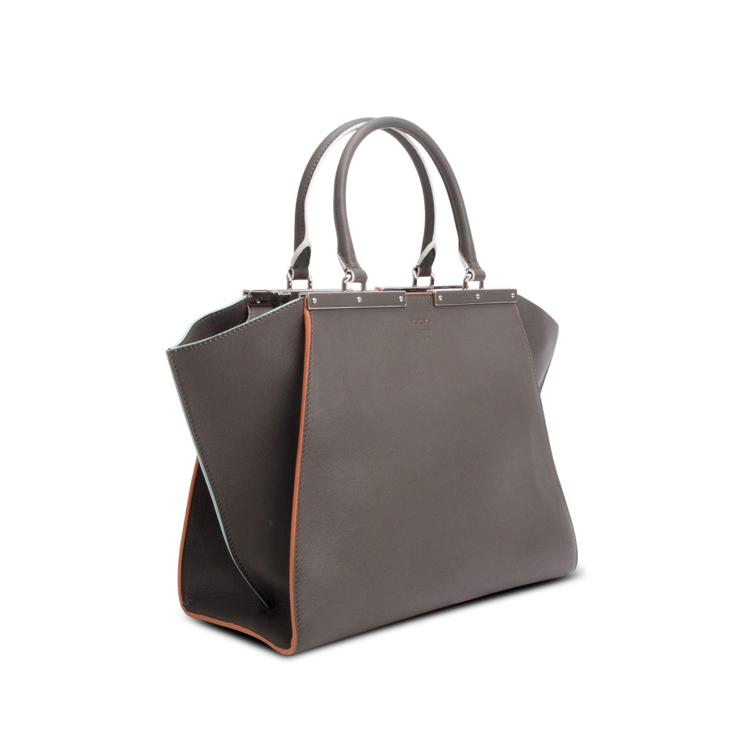 Fendi Grey Vitello Dolce Petite 3Jours Tote w/ Strap