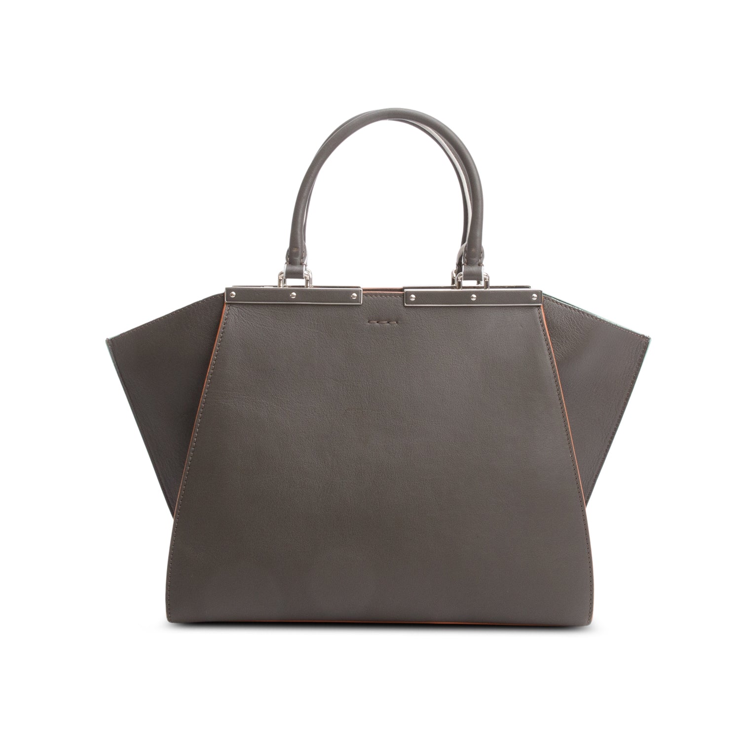 Fendi Grey Vitello Dolce Petite 3Jours Tote w/ Strap