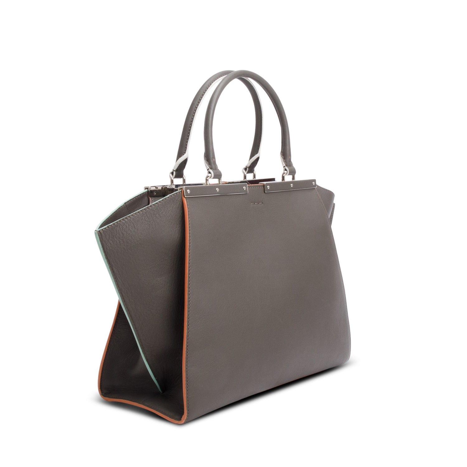 Fendi Grey Vitello Dolce Petite 3Jours Tote w/ Strap