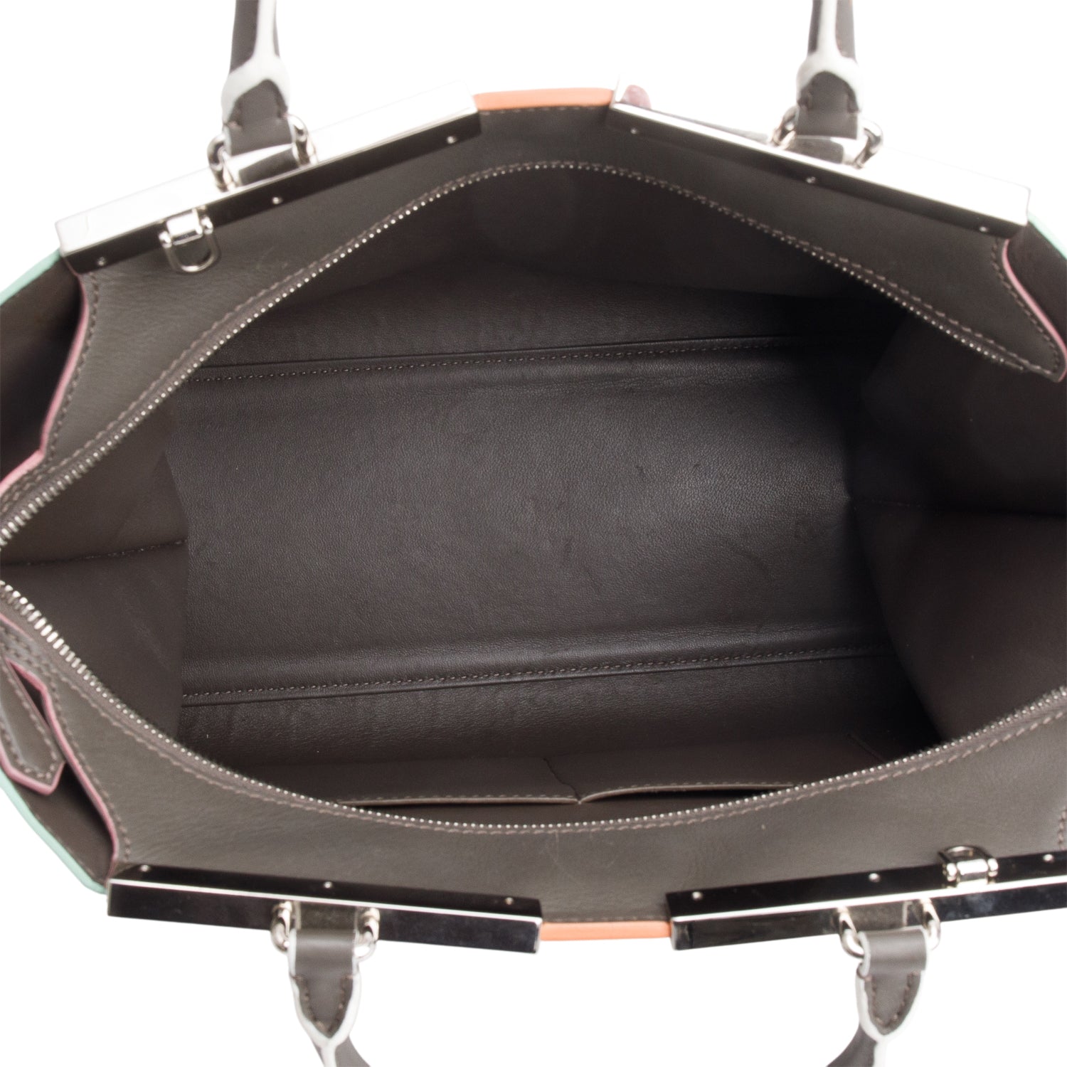 Fendi Grey Vitello Dolce Petite 3Jours Tote w/ Strap