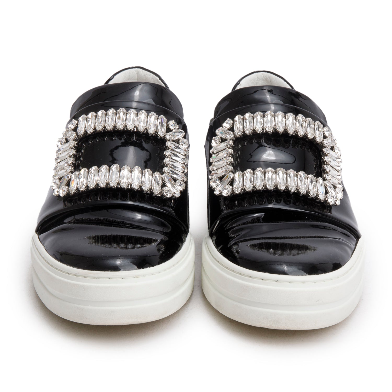 Roger Viver Black Patent Leather Sneaky Viv Sneakers, Size 35