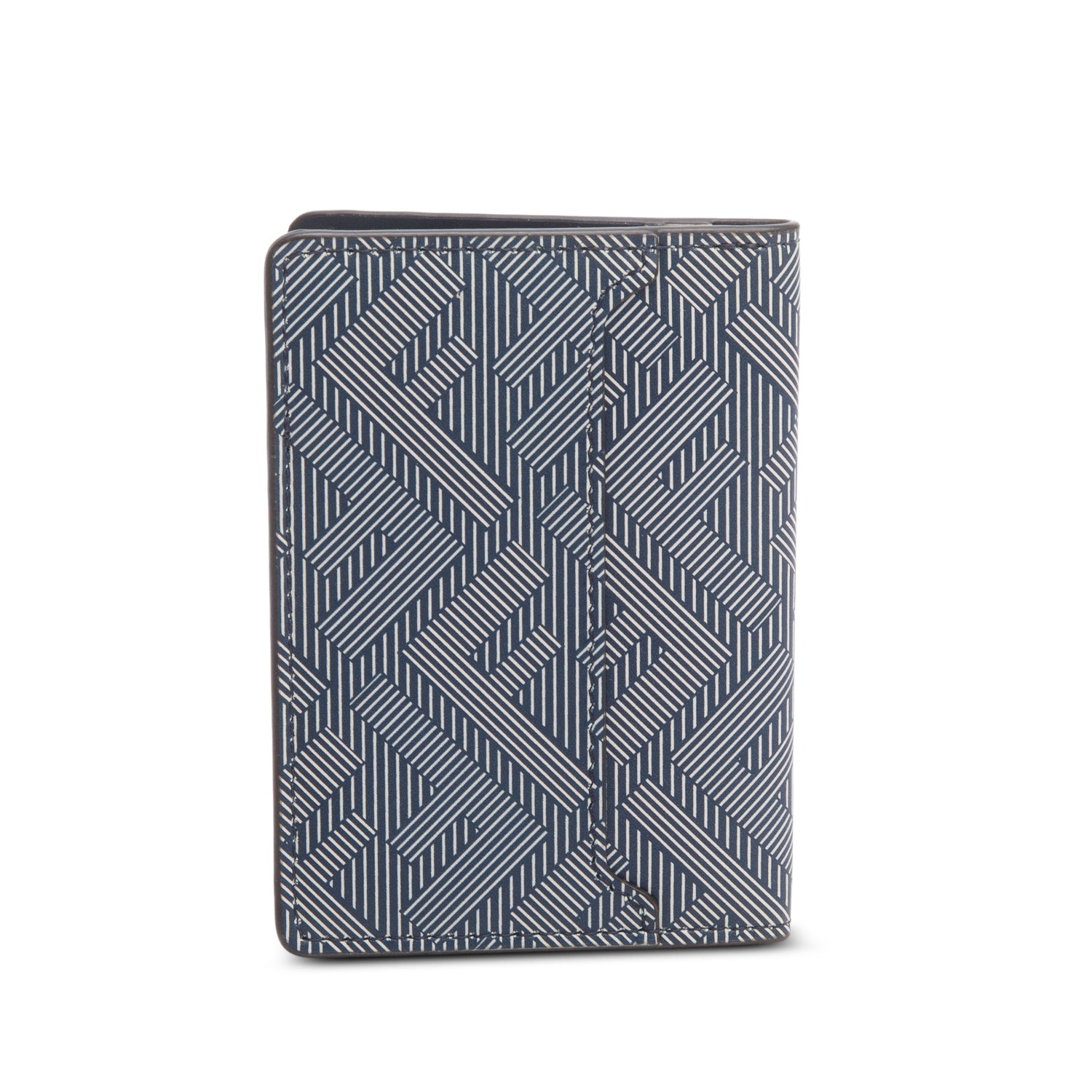 Fendi Grey FF Logo Leather Shadow Bifold Card Holder