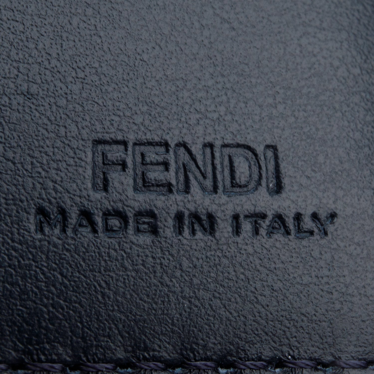 Fendi Grey FF Logo Leather Shadow Bifold Card Holder
