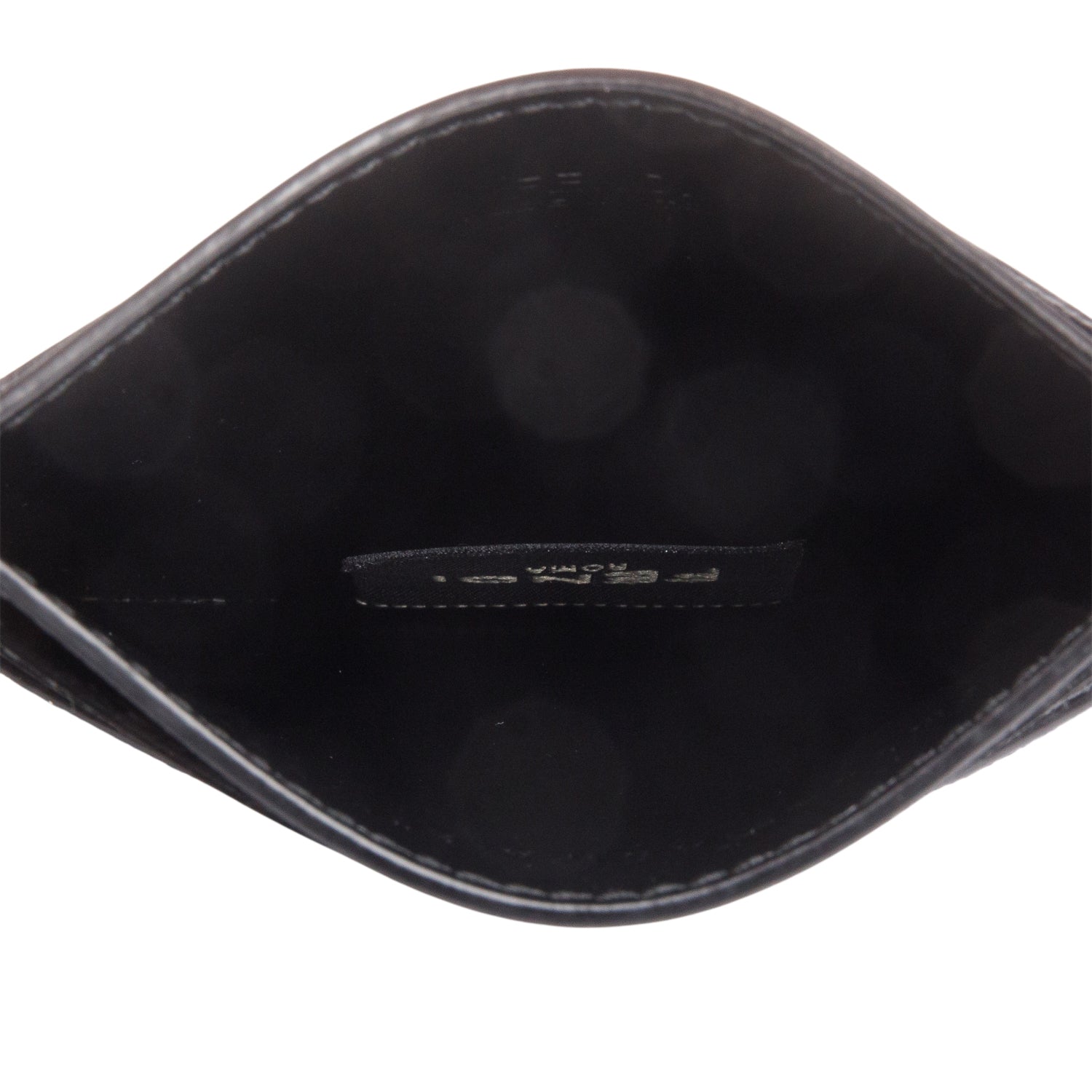 Fendi 2023 Black Calfskin Leather FF Diamonds Card Case w/ Box
