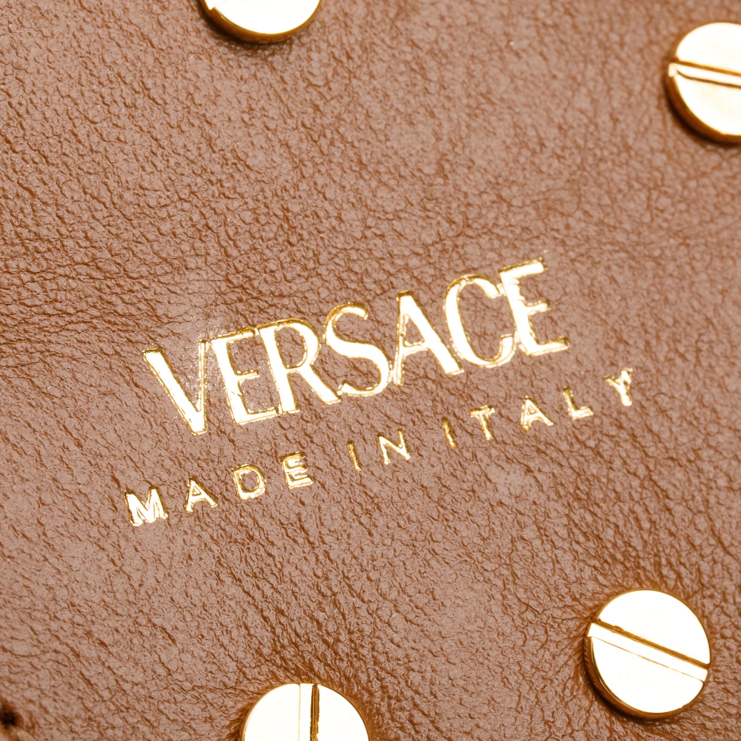 Versace Brown Leather La Medusa Tote Bag